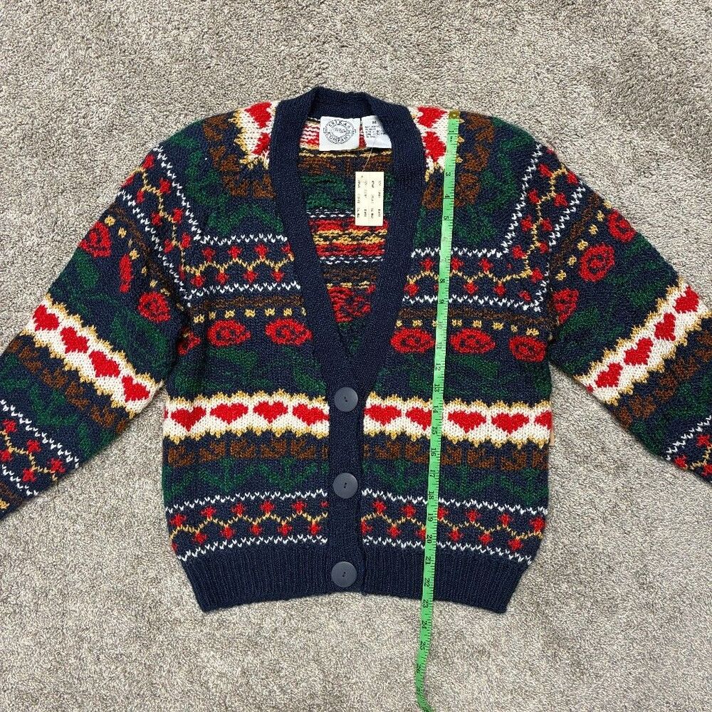 Erika & Company 90s Grandmacore Cardigan Medium Navy Granny Cottagecore NWT - Picture 7 of 8